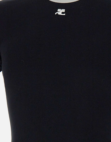 T-shirt "Signature Contrast" VESJTS020JS0070 BLKHERWHT COURREGES 