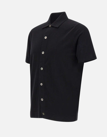 DELLA CIANA CASHMERE Camicia in maglia di cotone superior BLACK Uomo 