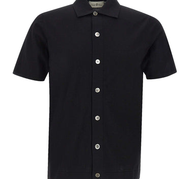 DELLA CIANA CASHMERE Camicia in maglia di cotone superior BLACK Uomo 