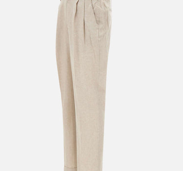 Pantaloni in misto lino e cotone DVR57CLI1002 0518 DEVORE 