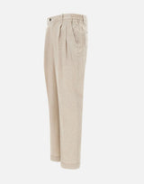Pantaloni in misto lino e cotone DVR57CLI1002 0518 DEVORE 