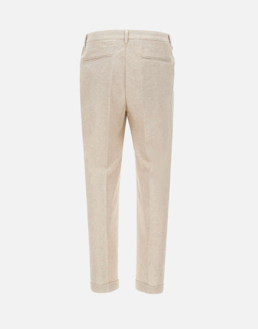Pantaloni in misto lino e cotone DVR57CLI1002 0518 DEVORE 