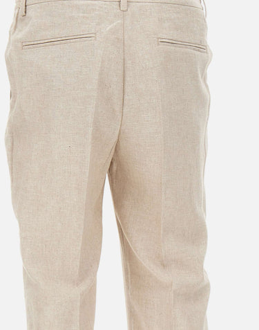 Pantaloni in misto lino e cotone DVR57CLI1002 0518 DEVORE 
