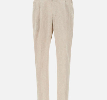 Pantaloni in misto lino e cotone DVR57CLI1002 0518 DEVORE 