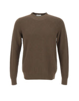 DIKTAT Maglia in cotone con lavorazione a rombi BROWN Uomo 