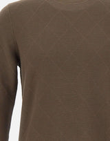 DIKTAT Maglia in cotone con lavorazione a rombi BROWN Uomo 
