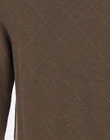 DIKTAT Maglia in cotone con lavorazione a rombi BROWN Uomo 