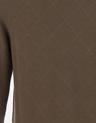 DIKTAT Maglia in cotone con lavorazione a rombi BROWN Uomo 