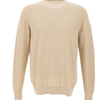 Maglia in cotone con lavorazione a rombi DK17016 SABBIA DIKTAT 