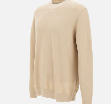 Maglia in cotone con lavorazione a rombi DK17016 SABBIA DIKTAT 