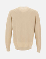 Maglia in cotone con lavorazione a rombi DK17016 SABBIA DIKTAT 