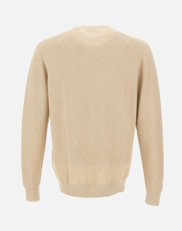 Maglia in cotone con lavorazione a rombi DK17016 SABBIA DIKTAT 