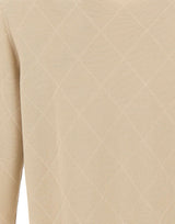 Maglia in cotone con lavorazione a rombi DK17016 SABBIA DIKTAT 