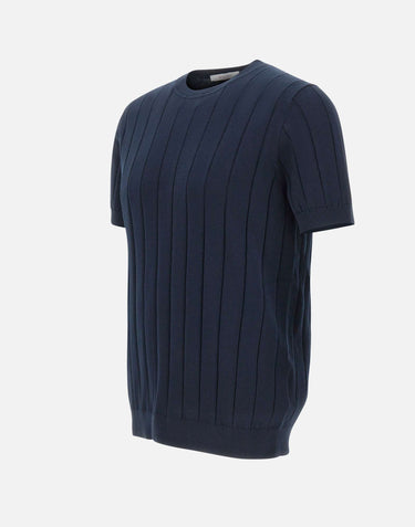 DIKTAT Maglia in cotone a coste larghe BLUE Uomo 