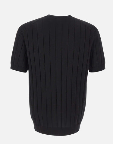 Maglia in cotone a coste larghe DK17026 NERO DIKTAT 