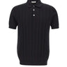 DIKTAT Polo in cotone a coste larghe BLACK Uomo 
