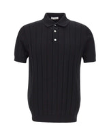 DIKTAT Polo in cotone a coste larghe BLACK Uomo 