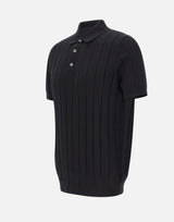 DIKTAT Polo in cotone a coste larghe BLACK Uomo 