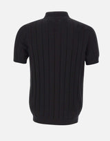 DIKTAT Polo in cotone a coste larghe BLACK Uomo 