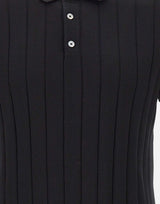 DIKTAT Polo in cotone a coste larghe BLACK Uomo 