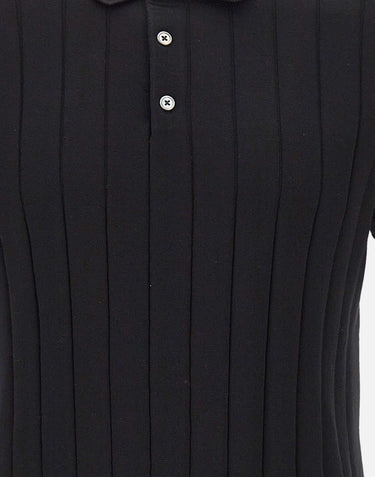 DIKTAT Polo in cotone a coste larghe BLACK Uomo 
