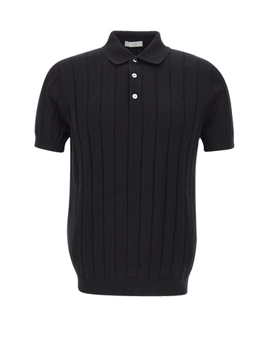 Polo in cotone a coste larghe DK17027 NERO DIKTAT 
