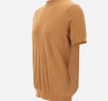 DIKTAT Maglia in cotone a maniche corte BROWN Uomo 