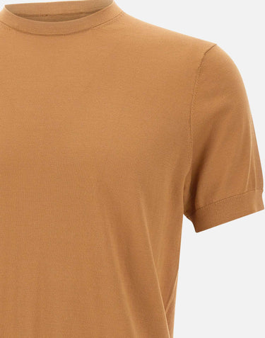 DIKTAT Maglia in cotone a maniche corte BROWN Uomo 