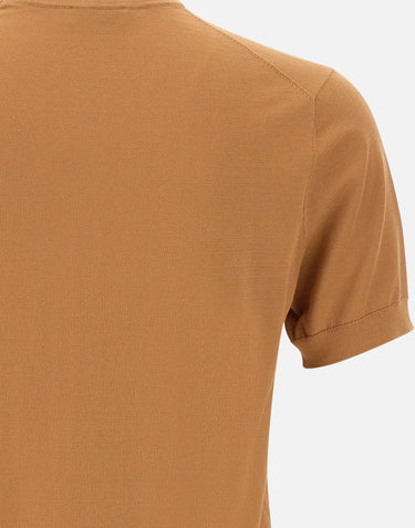 DIKTAT Maglia in cotone a maniche corte BROWN Uomo 