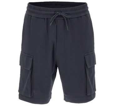 DIKTAT Bermuda in interlock di cotone con tasconi BLUE Uomo 