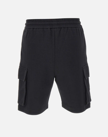 DIKTAT Bermuda in interlock di cotone con tasconi BLACK Uomo 