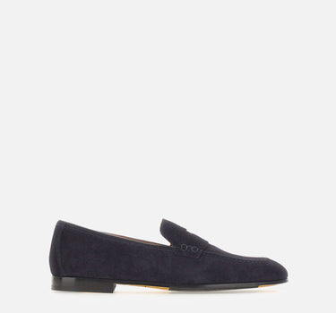 DOUCAL'S Mocassini Penny in pelle scamosciata BLUE Uomo 