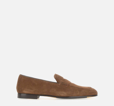 DOUCAL'S Mocassini Penny in pelle scamosciata BROWN Uomo 