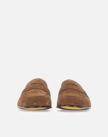 DOUCAL'S Mocassini Penny in pelle scamosciata BROWN Uomo 