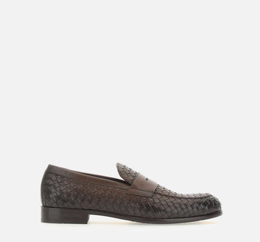 DOUCAL'S Mocassini in pelle intrecciata BROWN Uomo 