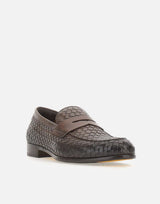 DOUCAL'S Mocassini in pelle intrecciata BROWN Uomo 