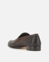 DOUCAL'S Mocassini in pelle intrecciata BROWN Uomo 