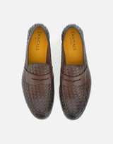 DOUCAL'S Mocassini in pelle intrecciata BROWN Uomo 