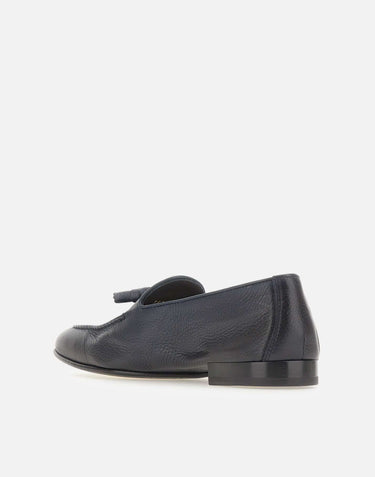 DOUCAL'S Mocassini in pelle con nappine BLUE Uomo 