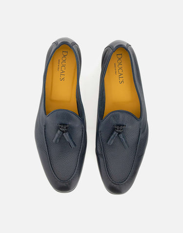 DOUCAL'S Mocassini in pelle con nappine BLUE Uomo 