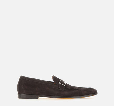 DOUCAL'S Mocassini in pelle scamosciata con fibbia BROWN Uomo 