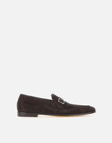 DOUCAL'S Mocassini in pelle scamosciata con fibbia BROWN Uomo 