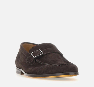 DOUCAL'S Mocassini in pelle scamosciata con fibbia BROWN Uomo 