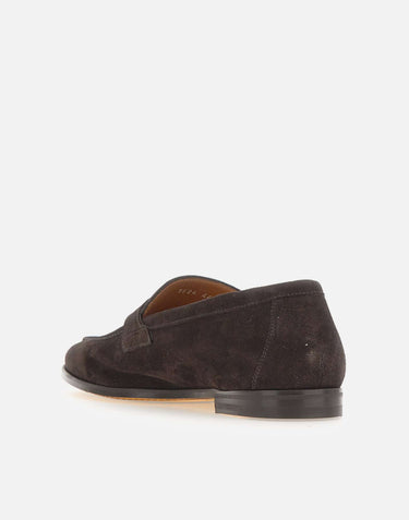 DOUCAL'S Mocassini in pelle scamosciata con fibbia BROWN Uomo 