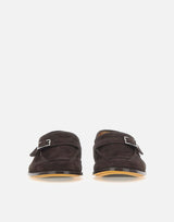 DOUCAL'S Mocassini in pelle scamosciata con fibbia BROWN Uomo 