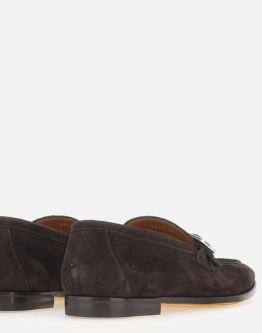 DOUCAL'S Mocassini in pelle scamosciata con fibbia BROWN Uomo 