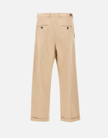 DROLE DE MONSIEUR "Pantalon Cropped  à Plis" BEIGE Uomo 