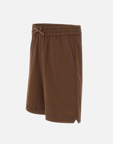 DROLE DE MONSIEUR Shorts "Elastiqué Jour Echelle" BROWN Uomo 