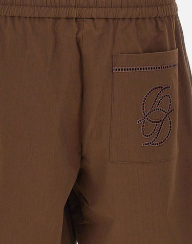 DROLE DE MONSIEUR Shorts "Elastiqué Jour Echelle" BROWN Uomo 