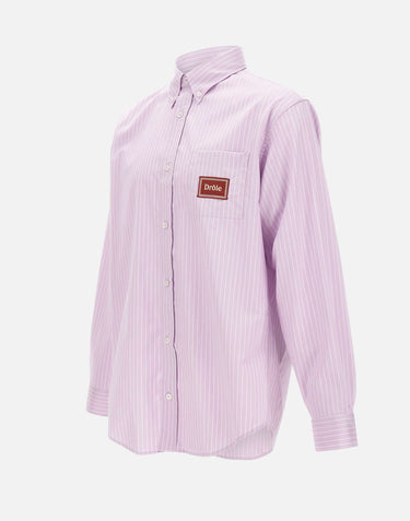 DROLE DE MONSIEUR Camicia "Rayée Drôle" Pink Uomo 